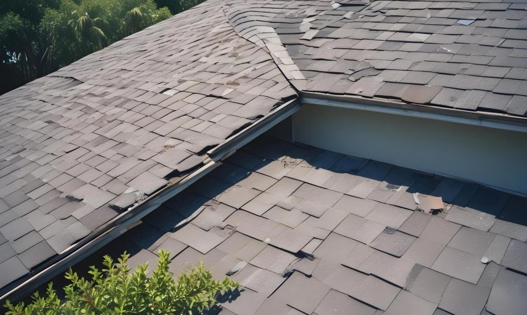 hurricane wind damaged roof